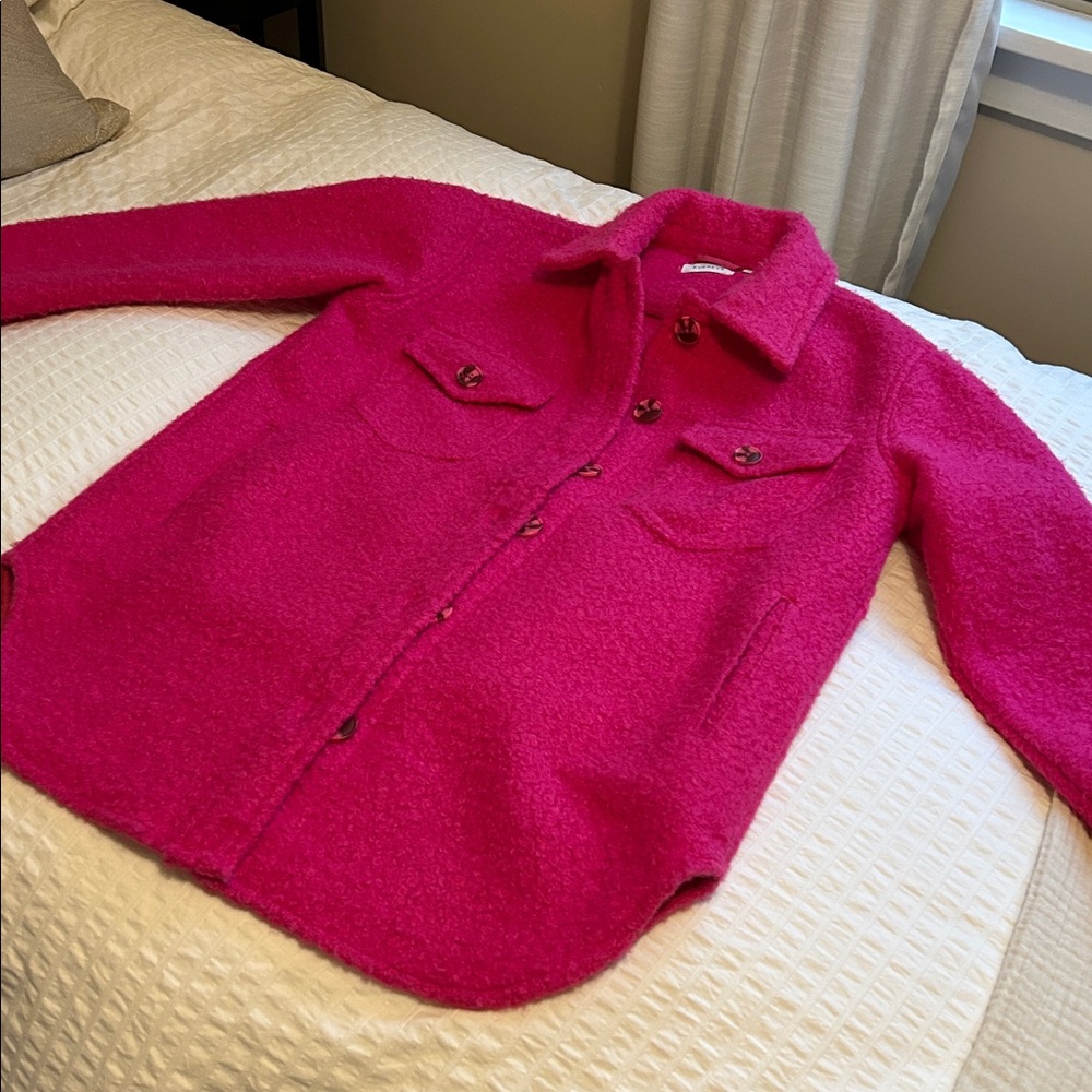 Evereve Hot Pink Harper Boucle Shacket